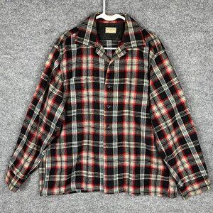 Vintage MC Gregor Men's Button Down Flannel‎ Shirt Long Sleeve 16 ML Wool